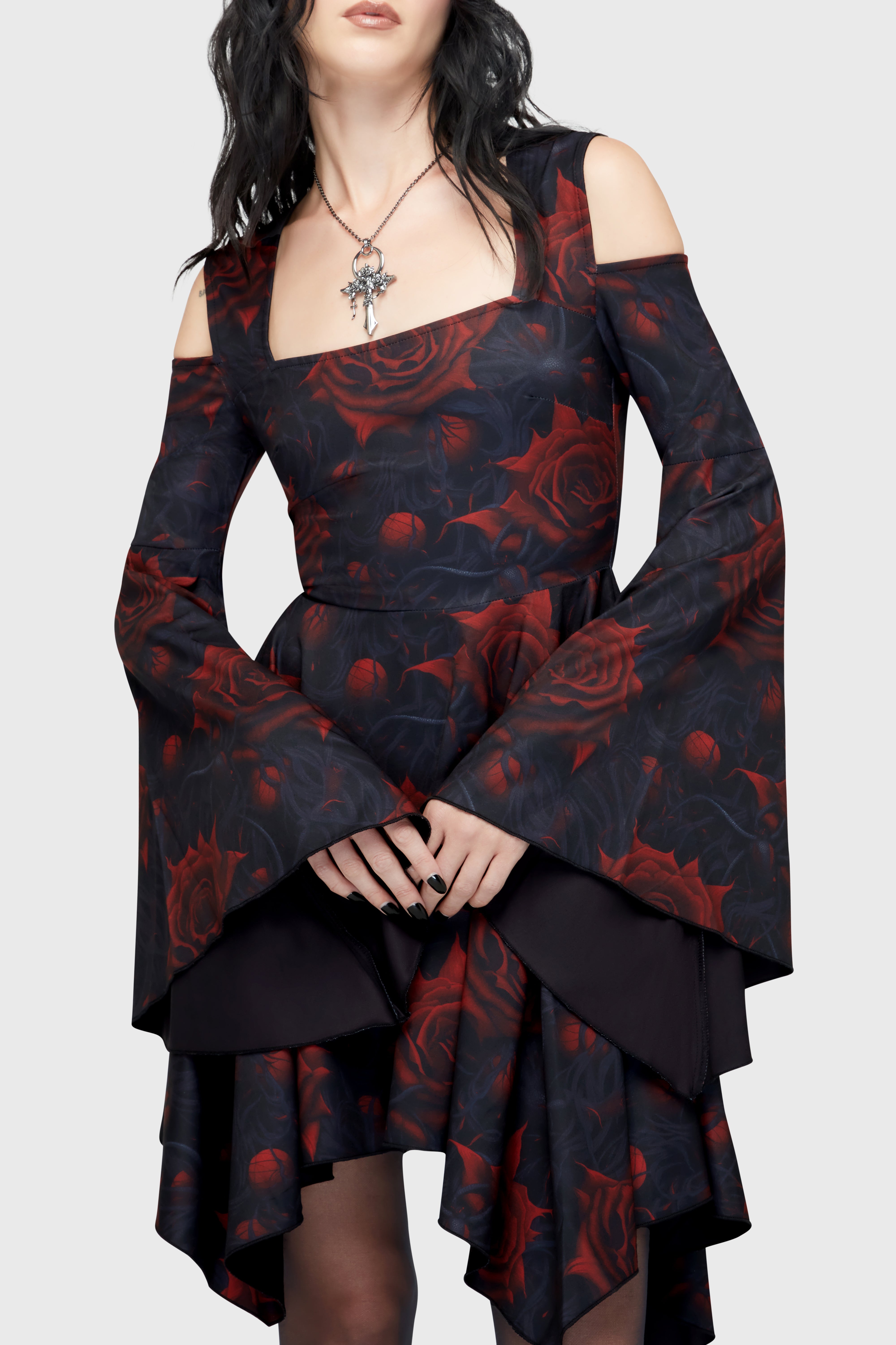 killstar mini dress Blood Rose Mini Dress