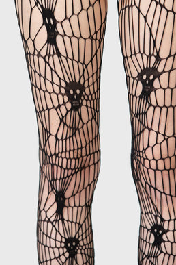 Spider Web Leggings, Black Gothic Leggings, Goth Leggings for