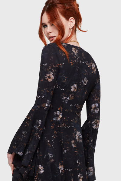 Autumna's Night Midi Dress