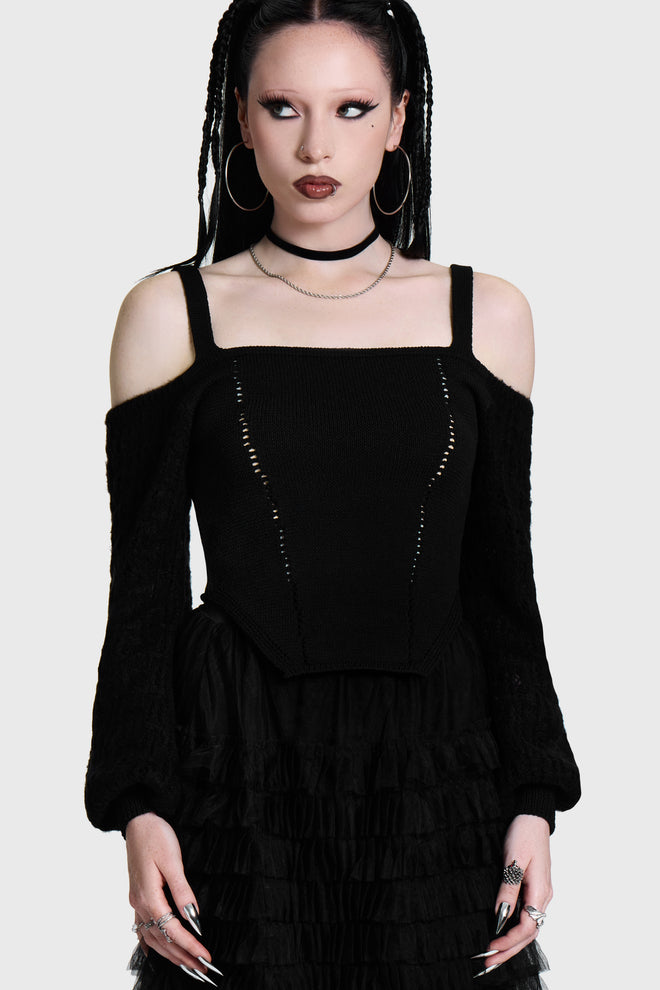 Becka Broom Corset Knit Top