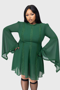 Begone Long Sleeve Mini Dress [GREEN]