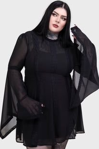 Begone Long Sleeve Mini Dress [BLACK]