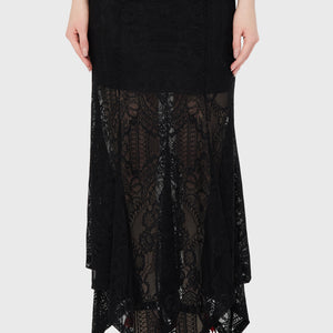 Belladonna Lace Maxi Skirt [Black]