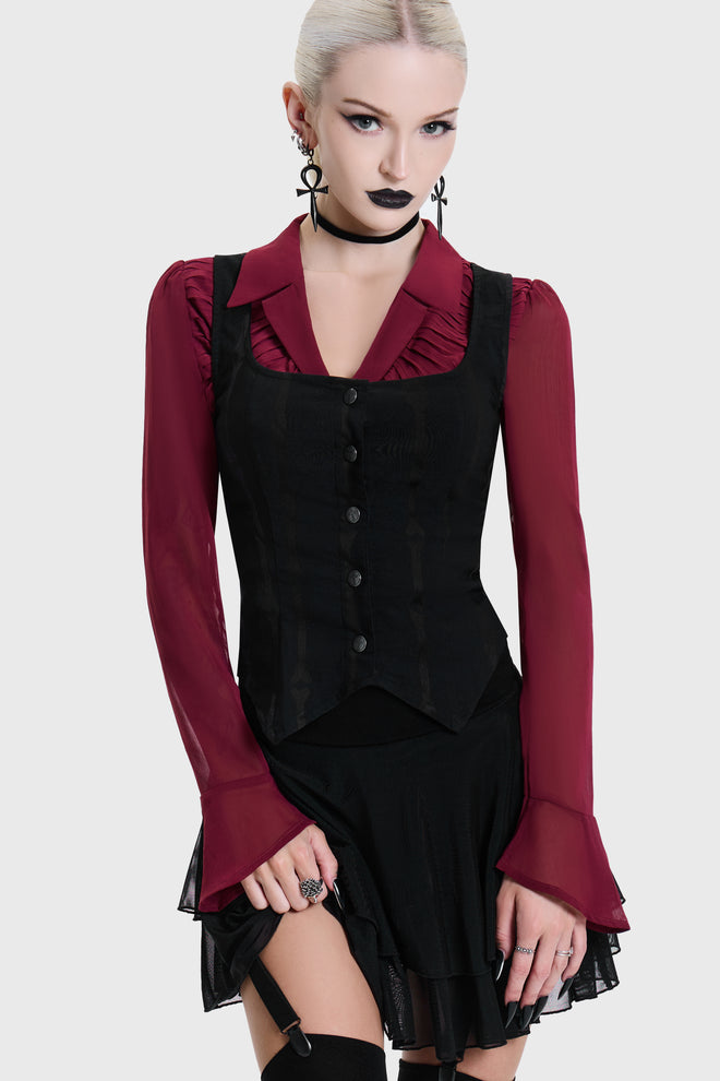Bone Stripe Corset Top