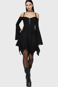 Black Damask Mini Dress