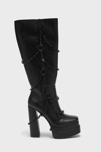 Gloomed & Doomed Knee High Boots