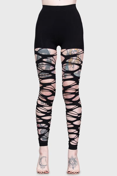 Carved Up Slashed Tights