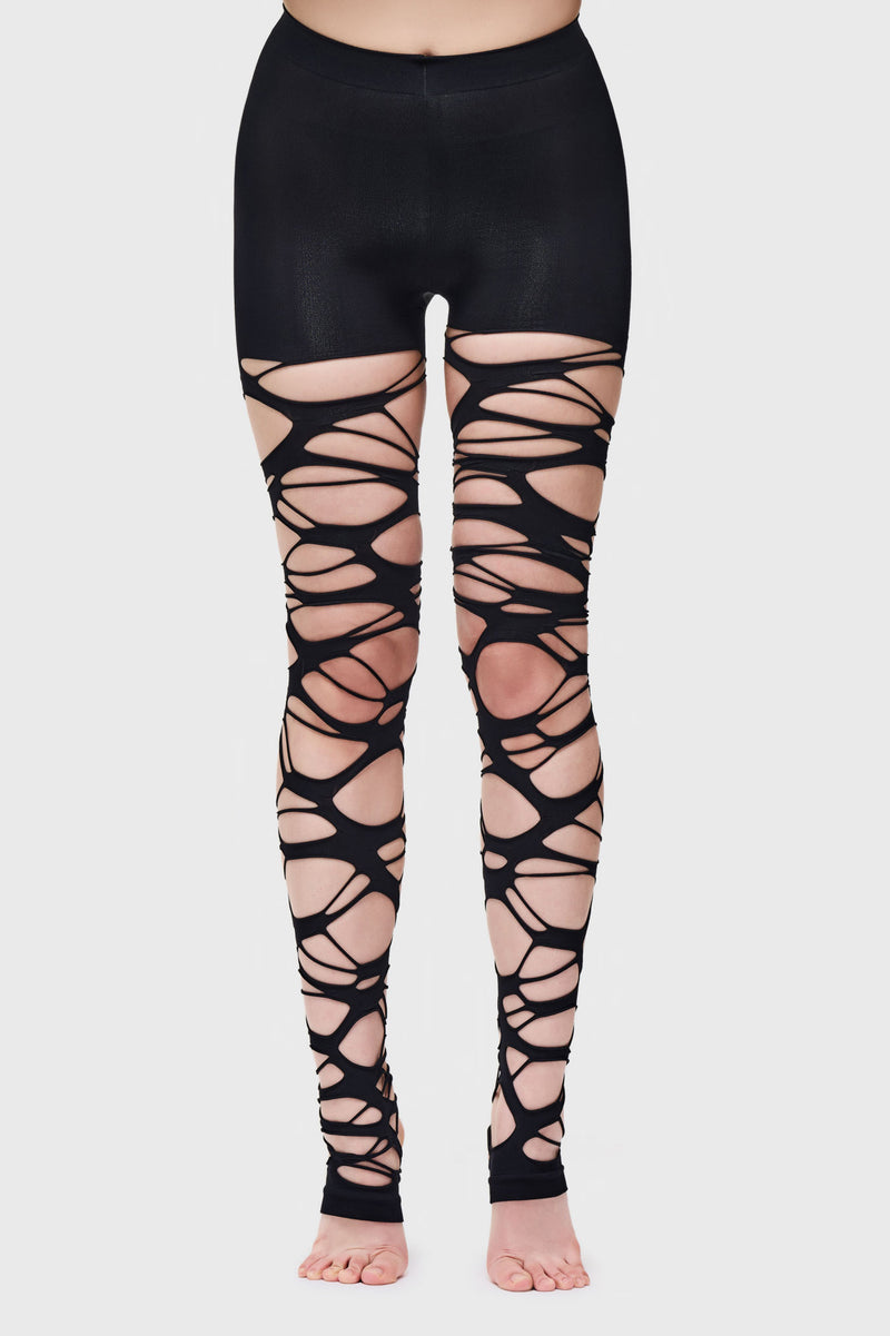 Carved Up Slashed Tights