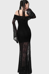 plus size gothic formal dresses Gothic Black dress for Women - Long Sleeve Shirt in Plus Size