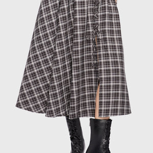 Chapel Blessing Plaid Midi Skirt