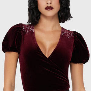 Crimson Web Wrap Top