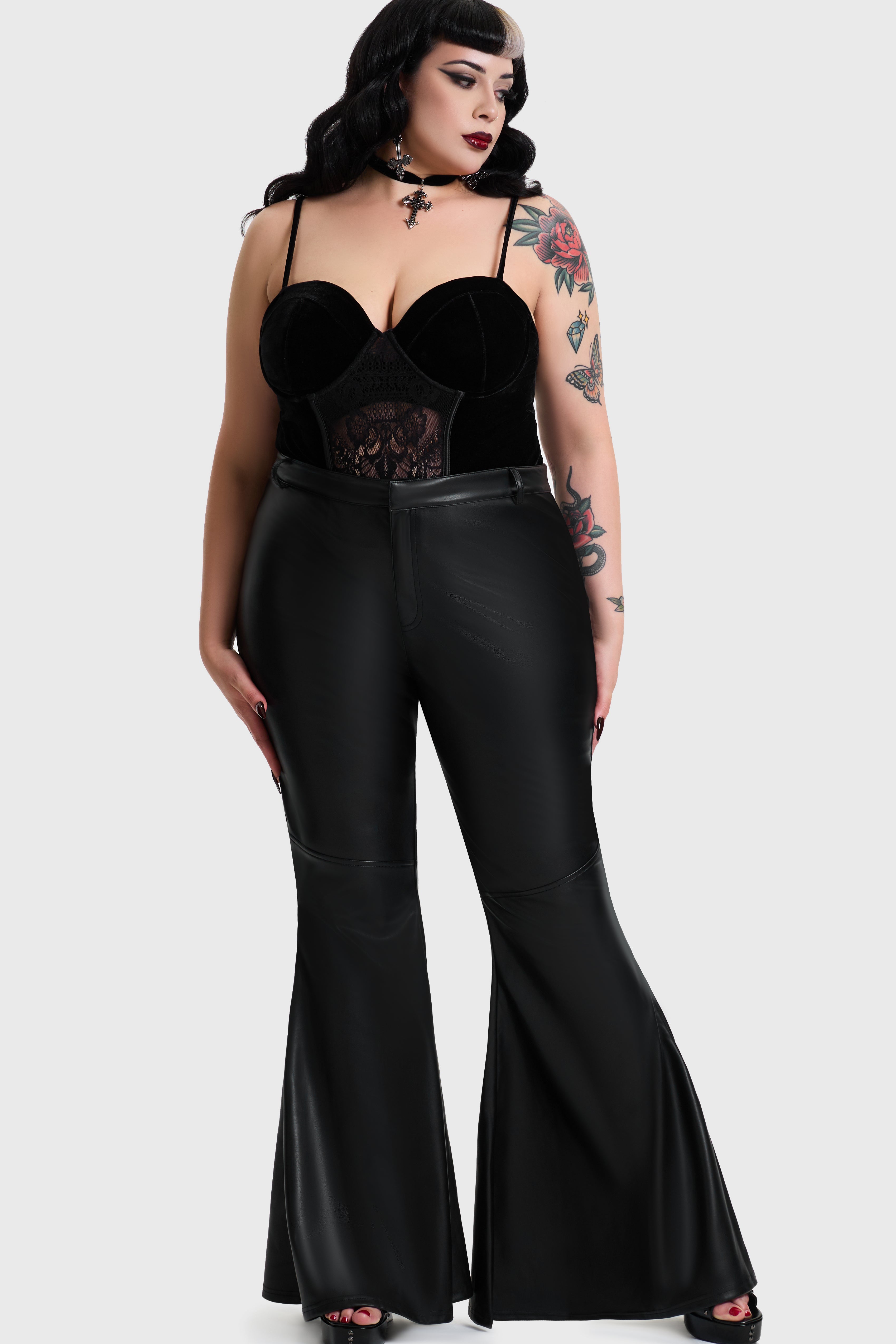 新品未使用herliptoTwo-Way Gathered FlareDress Crucifix Flares ‐ KILLSTAR