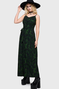 Cottage Chorus Maxi Dress [BLACK/GREEN]