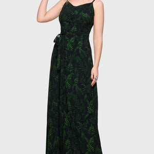 Cottage Chorus Maxi Dress [BLACK/GREEN]