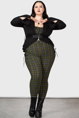 Buy Plus Size Brown Black Houndstooth Checkered Pants Online For Women