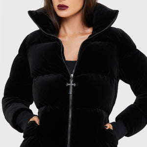 Deadliest Nightvelvet Puffer Coat [BLACK]