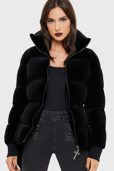 Deadliest Nightvelvet Puffer Coat [BLACK]