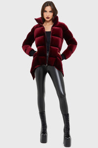 Deadliest Nightvelvet Puffer Coat [RED]