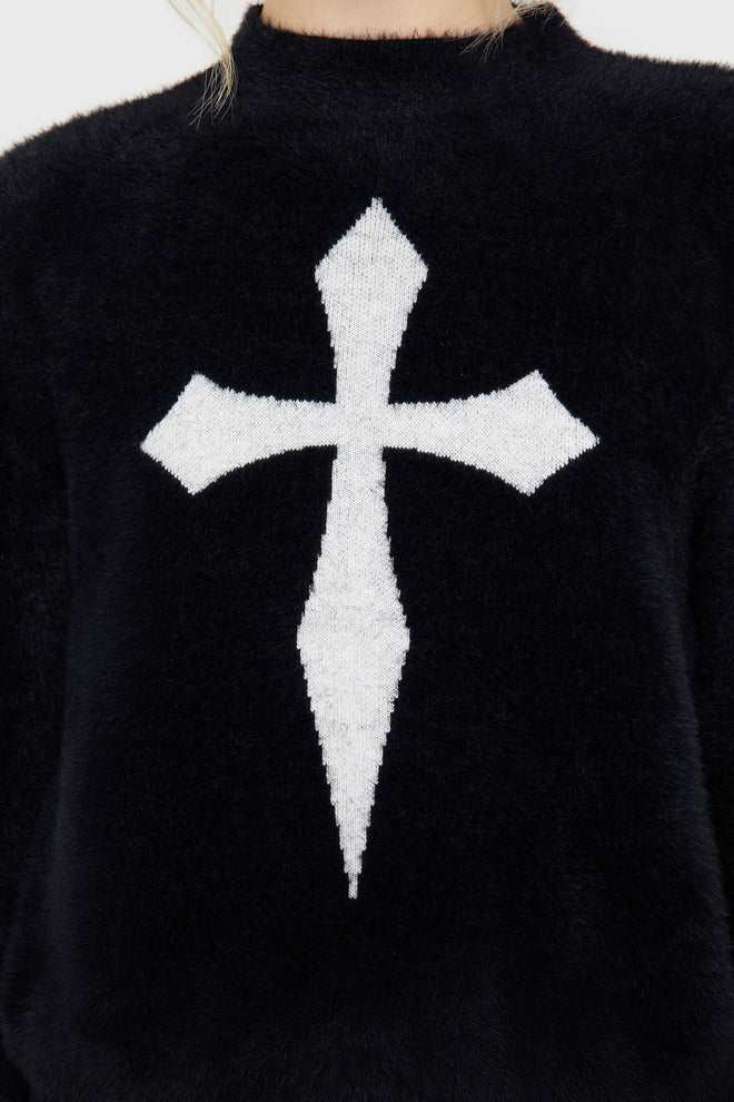 Dead Romantic Sweater [BLACK/WHITE]