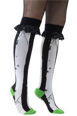 Distressed Stripe Knee High Socks