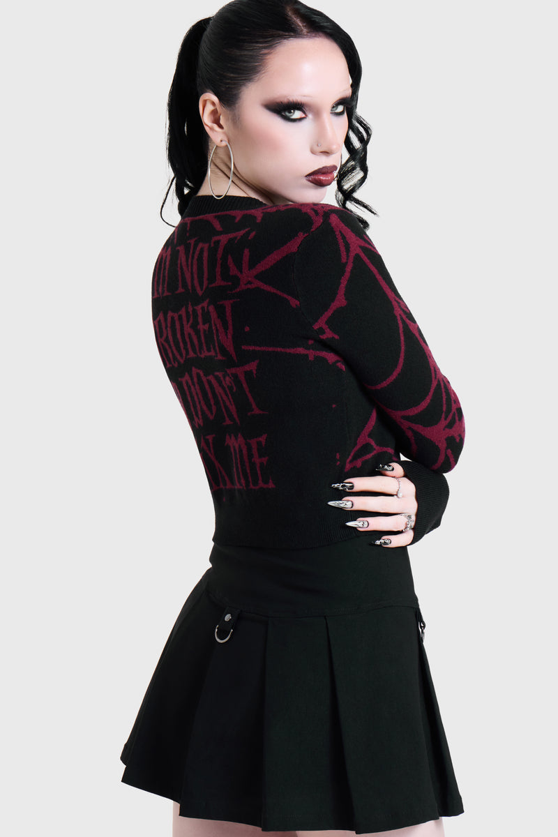 DON'T FIX ME SHRUNK KNIT CARDI