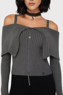 Dusk Empress Knit Top [Grey]