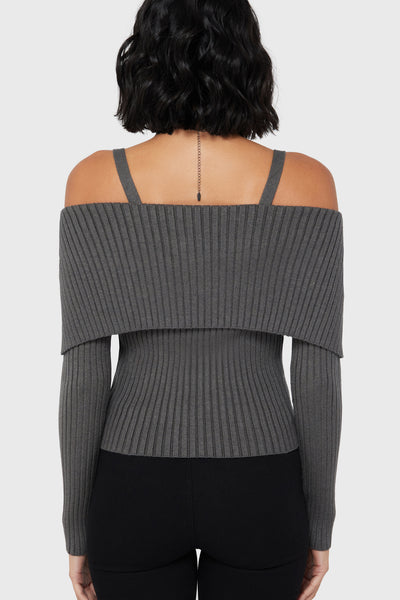 Dusk Empress Knit Top [Grey]