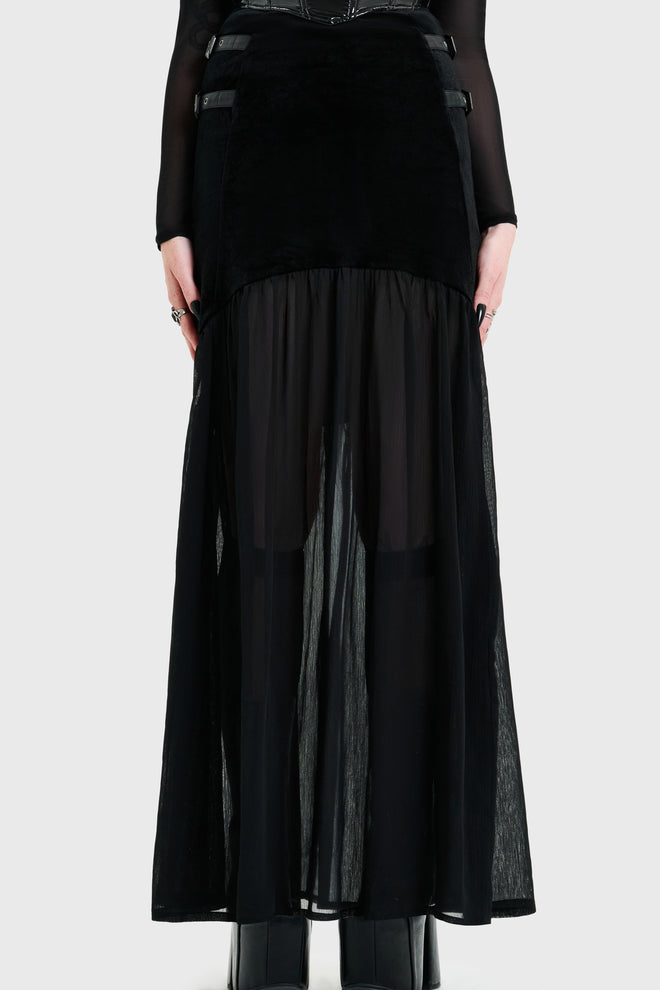 Estria Hex Chiffon Maxi Skirt