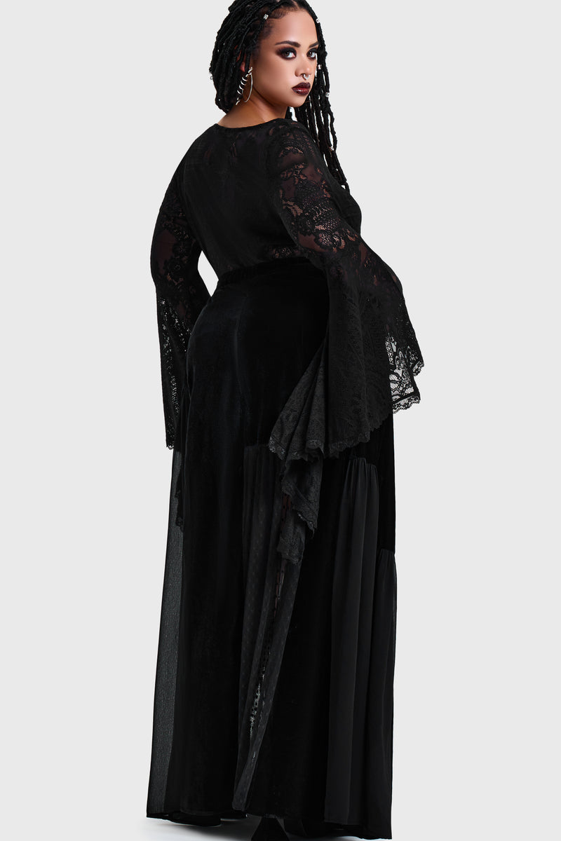 Estria Hex Chiffon Maxi Skirt