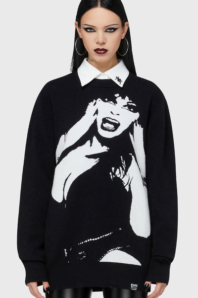 ELVIRA DOLMAN SWEAT エルヴィラ ドルマン スウェット S Elvira Mistress Of The Dark Sweater | Killstar