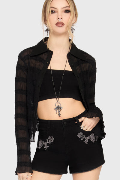 Gaia Adorned Embroidered Shorts