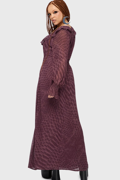 Gaia Adorned Ruffle Maxi Dress