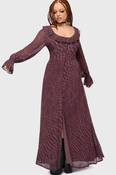 Gaia Adorned Ruffle Maxi Dress