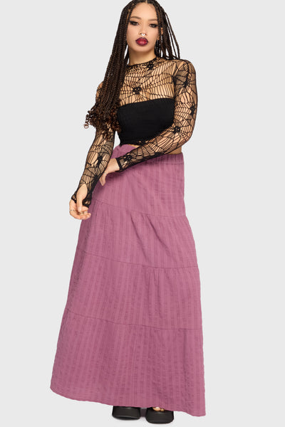 Gaia Adorned Textured Maxi Skirt