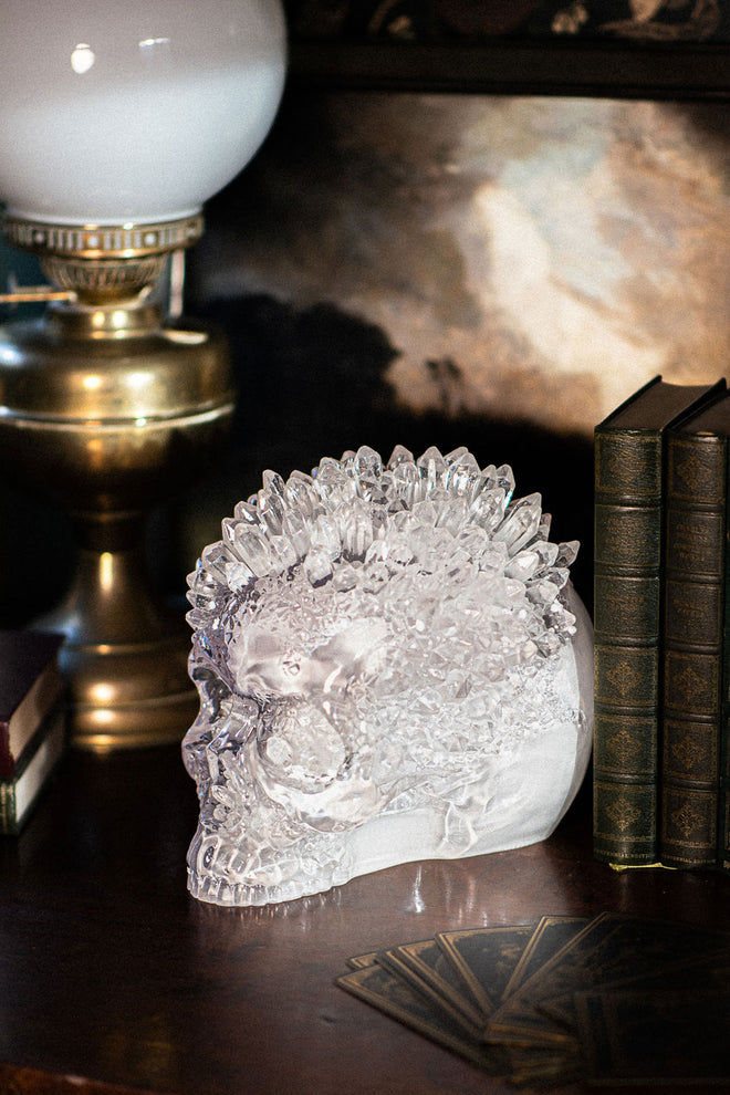 Geode Crystal Skull Ornament