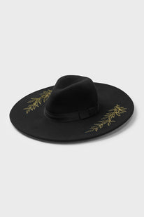 Gold Fern Witch Brim Hat