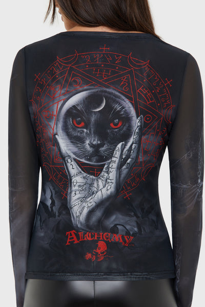 Grimalkins Glass Mesh Top