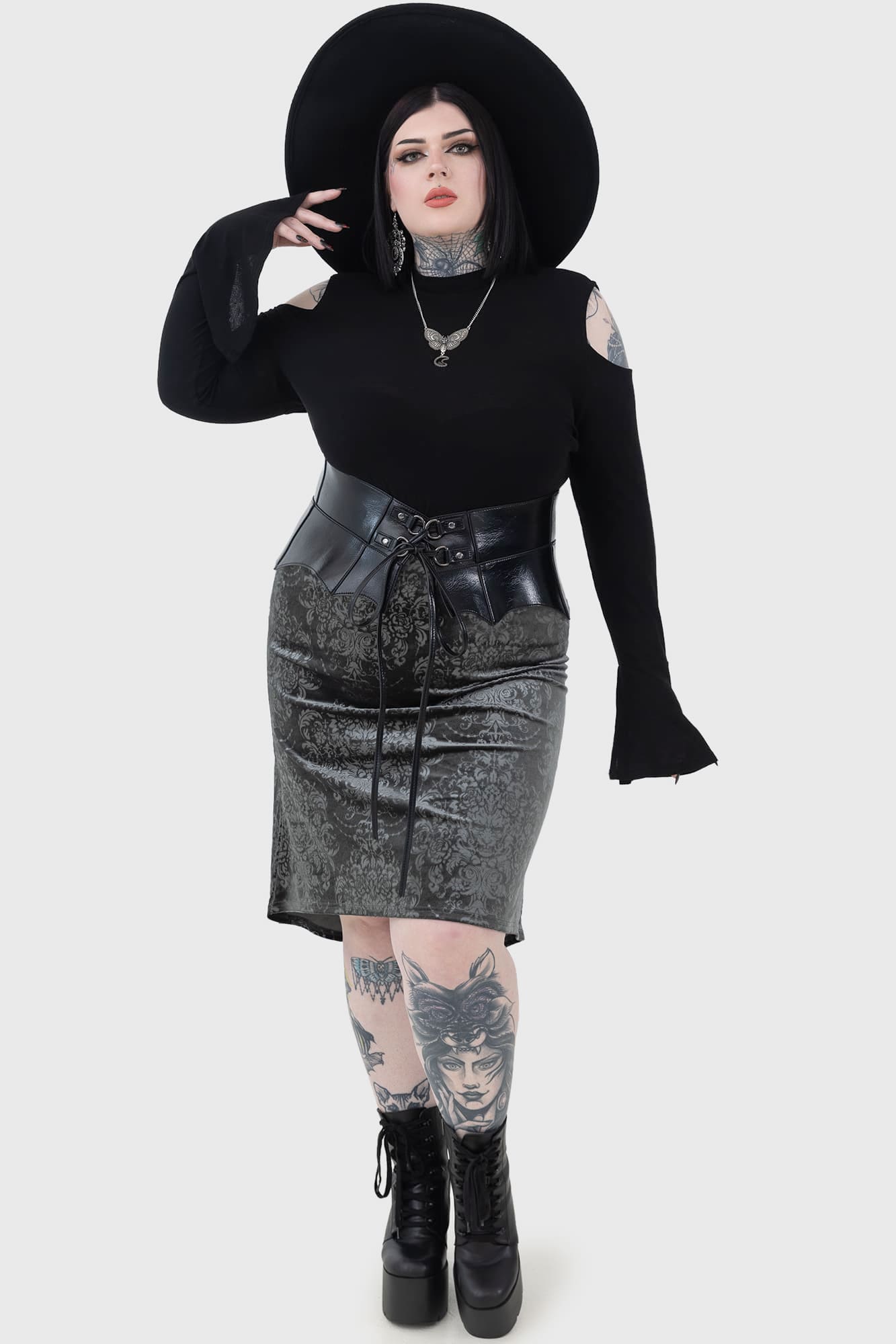 Haunted Lover Midi Skirt PLUS Killstar