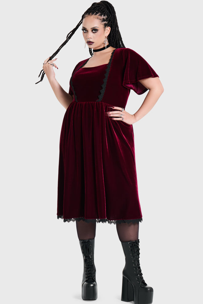 HEXINA'S CURSE VELVET MIDI DRESS