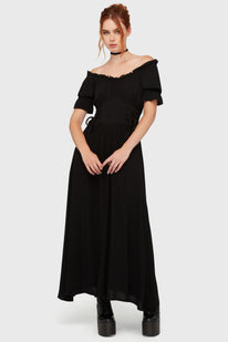 Jocasta Maxi Dress Short Sleeve [BLACK]