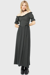 Jocasta Maxi Dress Short Sleeve [GREEN]