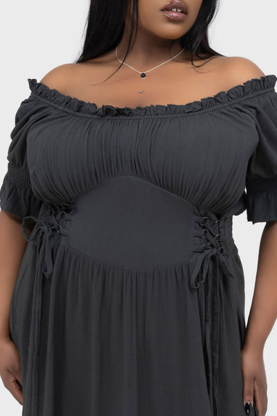 Jocasta Maxi Dress Short Sleeve [GREEN]