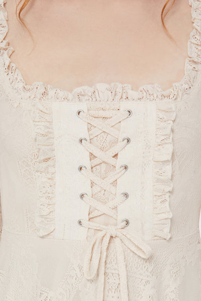 Killing Kisses Lace Maiden Dress [Ivory]