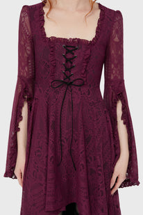 Killing Kisses Lace Maiden Dress Plum