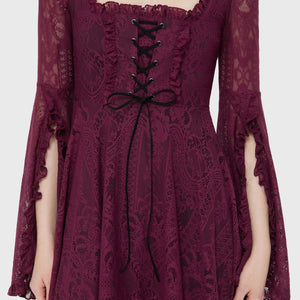 Killing Kisses Lace Maiden Dress Plum