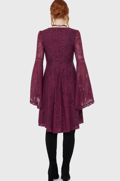 Killing Kisses Lace Maiden Dress Plum