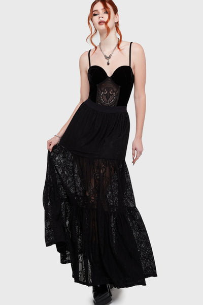Kiss Of Night Maxi Skirt