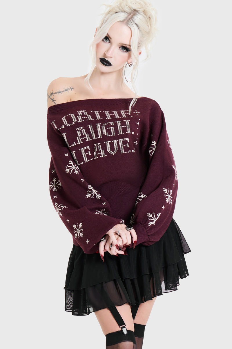 Loathe Laugh Leave Knitted Sweater