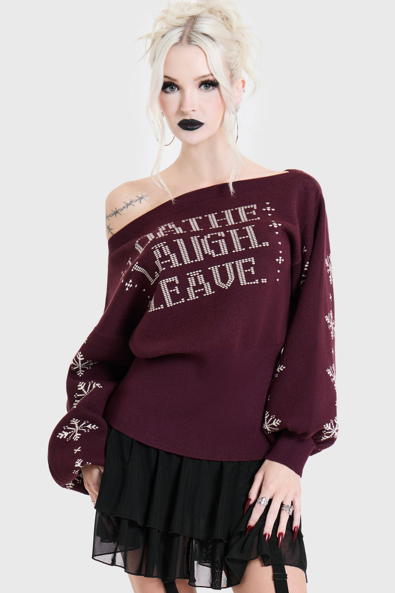 Loathe Laugh Leave Knitted Sweater