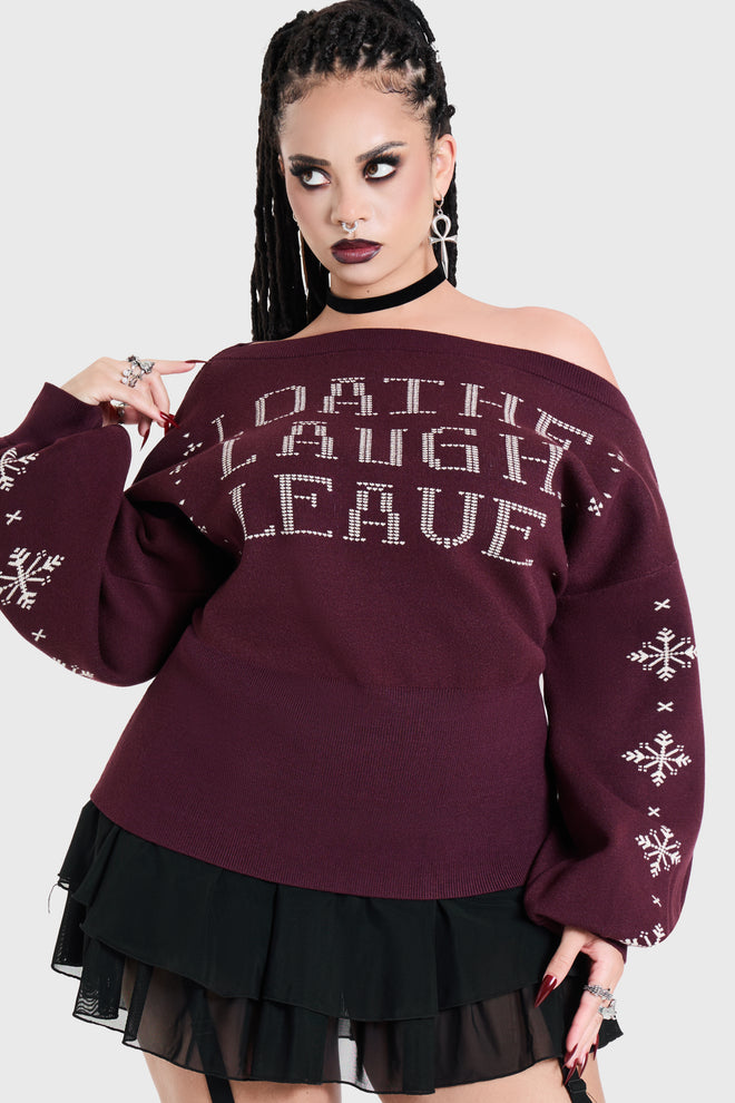 Loathe Laugh Leave Knitted Sweater